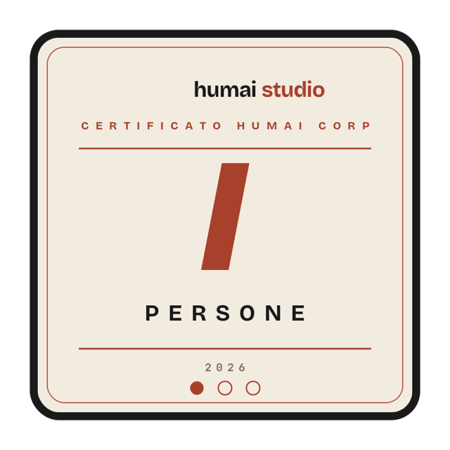 Certificato Humai Corp · livello I · Persone